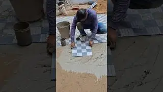 16x16👉 पार्किंग टाइल्स new 🔥 design फिटिंग #shorts #youtube #yutubeshorts #tiles #floor #parking