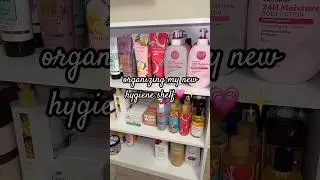 organizing my new hygiene shelf #bodycare #hygiene #organize #organizewithme #organization #shower