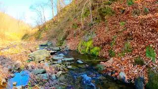 4K Amazing turquoise Mountain River flows in Beautiful Cascades for sleep and relaxing. #4
