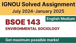 IGNOU BSOE 143 Solved Assignment 2024-25 PDF Download | English Medium | Vidyamojo