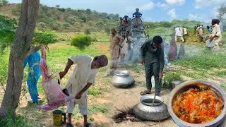 Cooking Mutton Biryani During Fields Work || Old Tribe Culture Pakistan || Thar Desert Life 