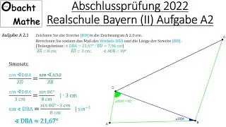 Abschlussprüfung Mathe 2022 Realschule Bayern (Gruppe 2/3) | Aufgabe A2 vorgerechnet | ObachtMathe