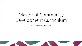 Master of Community Development Curriculum (UP CSWCD)