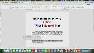 Как сделать отступ в WPS Office [первая и вторая строка]