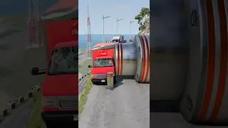 Cars & School Bus vs Giant Pit Bollards Crash #3 - BeamNG.Drive