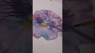 Painting flowers from skillshare class and day in my life video #happy #art new learning #floral