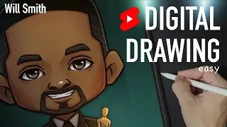 Draw Will Smith Oscar Slap cartoon #shorts