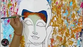 Modern Buddha Painting /Abstract Figurative Art /Modern Art / anchu's Magical Hands #buddhapainting