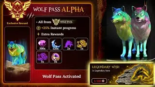 The wolf - NEW [ALPHA PASS] UNLOCKED 🐺 & 100 orbs WISH || New legendary armor?! 💎