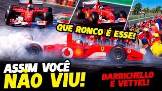 V10! LISTEN TO THE ROAR OF THE FERRARI F-2002 DRIVEN BY BARRICHELLO AND VETTEL AT MONZA | FORMULA 1