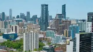 Aerial views of downtown Toronto