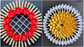2 Beautiful And Easy Wall Hanging Craft Using Plastic Spoon | Best Out Of Waste | DIY Wall Decor