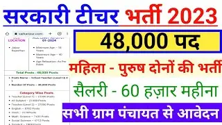 Teacher vacancy 2022, primary teacher bharti 2022, new vacancy 2022, govt teacher recruitment 2022