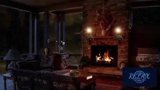 Fireside Winter Cabin, ambient log fire sounds, get cosy & relax
