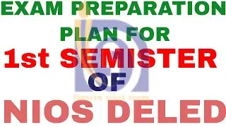 1ST SEMISTER EXAM PLAN NIOS DELED UNTRAINED TEACHERS