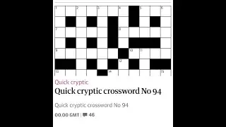 The Guardian Quick Cryptic Crossword No. 94 17/01/2026
