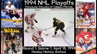 1994 R1G1 Calgary Flames vs Vancouver Canucks. (Pavel Bure vs Theoren Fleury). HD VHS to Digital