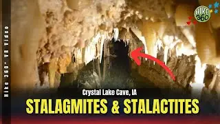 Crystal Lake Cave, IA - Stalagmites & Stalactites (Hike 360&deg; VR Video)