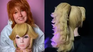 Styling a Biker Princess Peach cosplay wig with magnet magic! 🧲 🍄