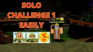 HOW TO SOLO CHALLENGE 1 *WITH NEW ORBS* | NEW UPDATED STRATEGY (FULLSKIP) | All Star Tower Defense