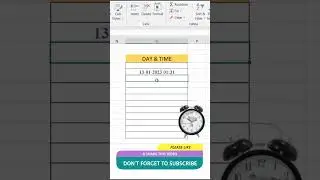 Current date and current time #shorts #excel #computereducation #excelshortvideo