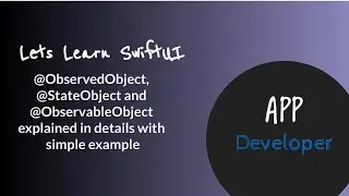 @ObservedObject, @StateObject,@ObservableObject in SwiftUI ||  @ObservedObject vs  @StateObject