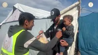 Bread Distribution (102) to the Displaced Families in Gaza, Thanks to European Islamic Center