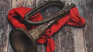 Classical Still Life oil painting:Bugle  #Oil Painting