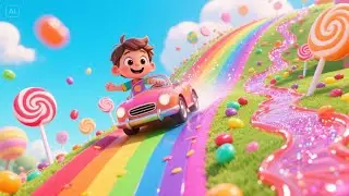 The Magical Rainbow Car | Colorful Journey Song for Kids | Rainbow Adventure Rhyme