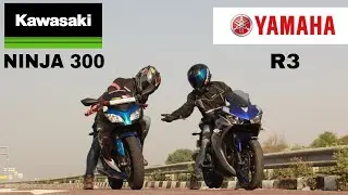 YAMAHA R3 VS KAWASAKI NINJA 300 | LONG RACE | RACE TILL THEIR POTENTIAL | 300CC KI BEST BIKE H YE ??