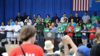 Barack Obama speeches at Labourfest in Milwaukee, WI (video 1)