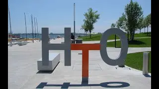Skateboarder at HTO Park in Toronto.