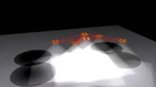 3D simulation of swarm coverage using the PSO algorithm for the shape optimization.