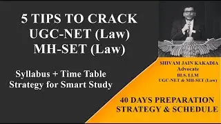 How to Qualify UGC NET Law and MH SET Law Exam? | 40 Days Study Plan, 5 Tips and Strategy for 2025