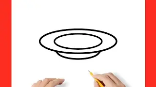 How to draw a PLATE step by step / drawing dish easy