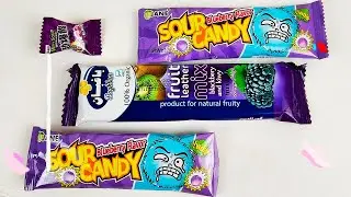ASMR Candy Unboxing | Sour Blueberry Candy & Fruit Leather Mix | Satisfying Sounds