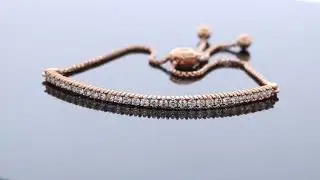 Beautiful Diamond & Rose Gold Bolo Bracelet