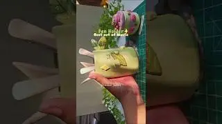 Best out of waste DIY idea✨ Cutest diy Pen holder🌿#viralvideo #claycrafts #clay #diy #bestoutofwaste