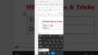 how to insert date and time in Ms word