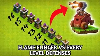 Flame Flinger Vs Every Level Defenses Formation | Coc | Clash Of Clans