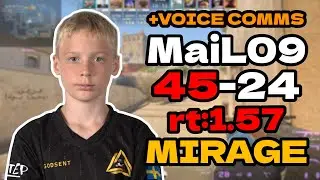 😯MaiL09 (45-24) rt:1.57 +VOICE COMMS (mirage) | EU FACEIT RANKED | #cs2 #pov