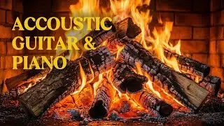 Warm Piano & Acoustic Fireplace | Relaxing Winter Evening