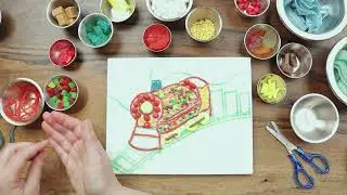 HOW TO MAKE - Candy Train Scene- 🍭🍬🚂 Step by Step Tutorial - Candy Picasso Art  - D.I.Y.🍭🍬🚂