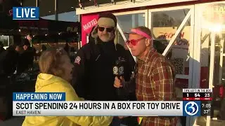Scot counts down the hours until he can jump out of the box