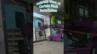 Internal View of Curtain Wall Installation | Installation of Unitized Curtain Wall #shorts