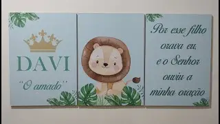 Placas decorativas de MDF para quarto infantil tema Safari