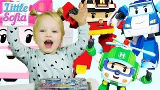 Sofia the first unboxing kinder surprise the egg with toy Robocar Poli Little Sofia