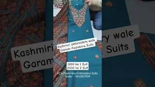 Premium Quality Pure Wool Pashmina Suits With Kashmiri Embroidery #order #6283495496 #pashminasuits