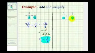 Ex 1:  Adding Signed Fractions
