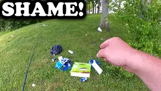 Bass Fishing with Plastic Craws & Cleaning Up After Trashy Idiots!